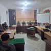 Anggota Bawaslu Kabupaten Labuhanbatu Dr. Bernat Panjaitan SH.M.Hum didampingi Kasubbag Pengawasan Pemilihan Umum dan Humas Ray Bachtian Rangkuti SH saat pelaksanaan Rapat Dalam Kantor 